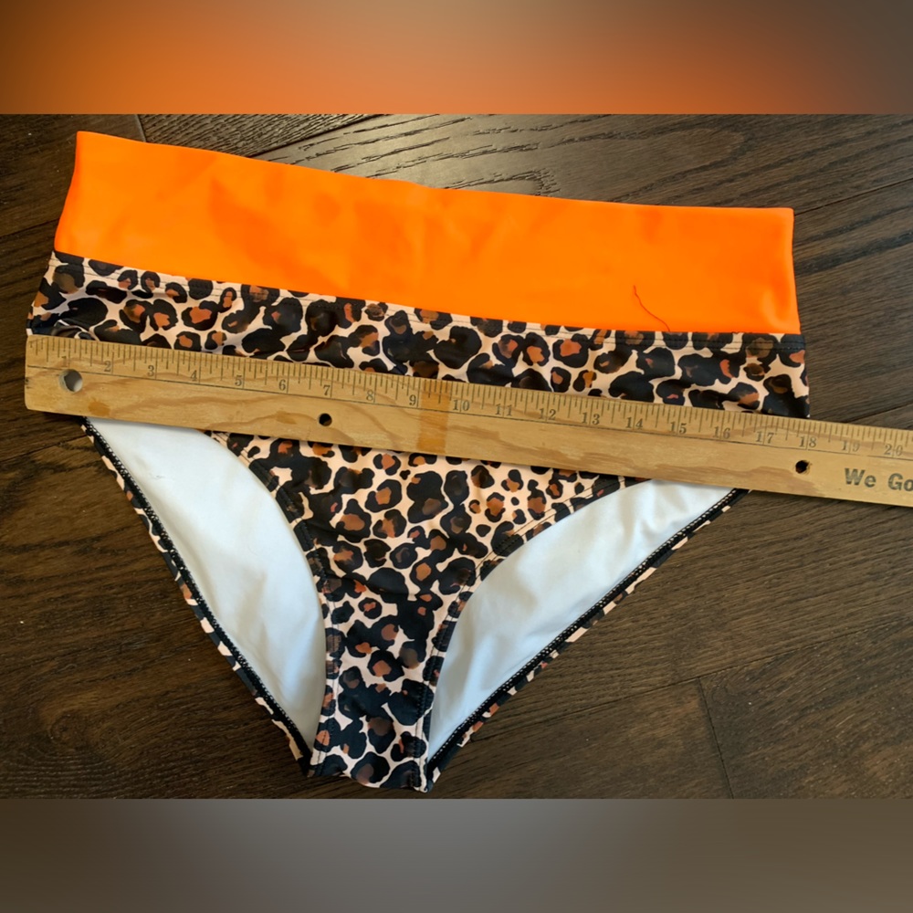 Orange‎ Leopard Bikini Bottom Women Plus Sz 2XL Tan Swimsuit BOTTOM ONLY NWOT - Picture 6 of 7